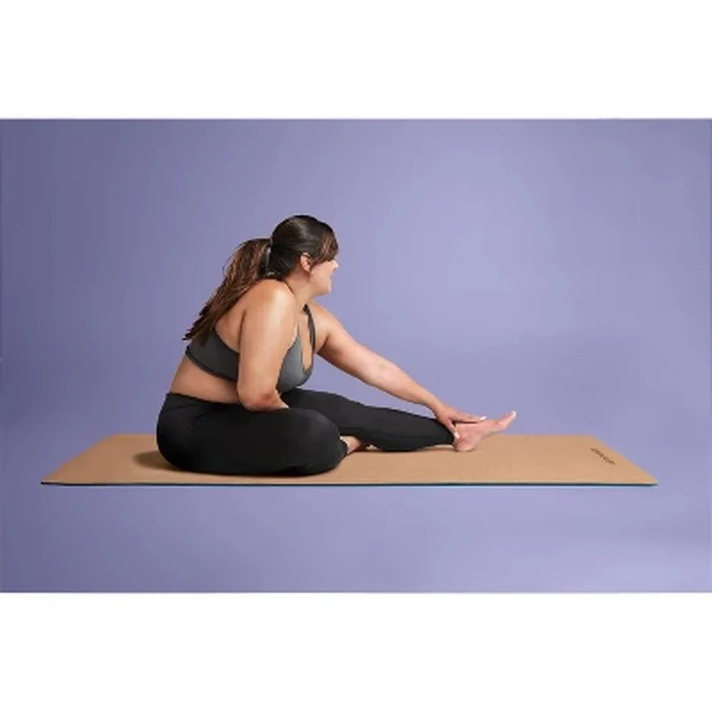 Cork TPE Yoga Mat Non-Slip Lightweight Durable 5mm Thickness Wood Grain Design Optimal Cushioning Stability Support Yoga