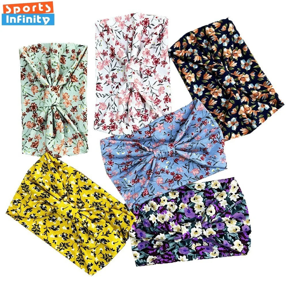Bohemian Printed Sports Headband Women's Running Headband Yoga Head Bands Retro Wide Sweatband Elastic Headcraf Hair Accessories
