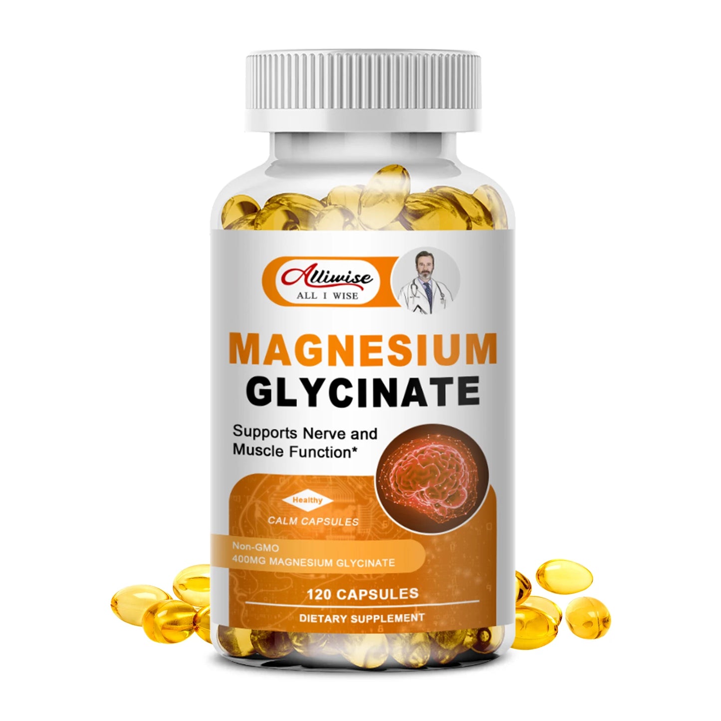 Magnesium Glycinate with Vitamin B6,D3, High Bioavailability Magnesium for Sleep & Calm Support, Nervous, Muscle & Bone Health