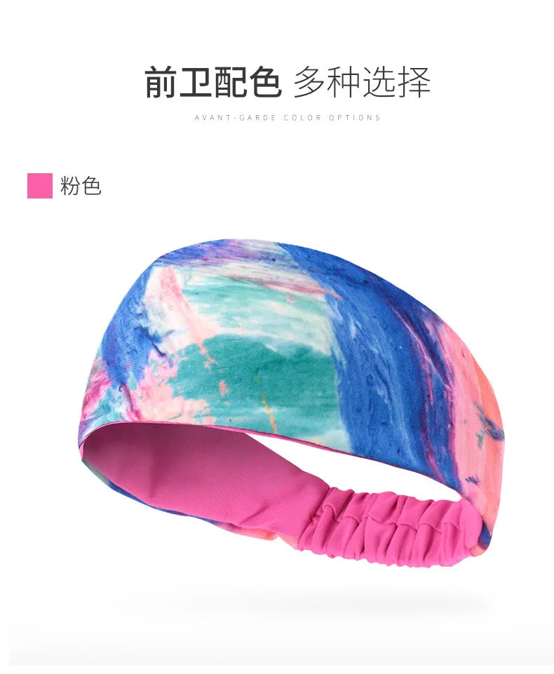 Breathable Sweatband Elastic Sports Headband for Gym Running Basketball Tennis Yoga Sweatband Hair Wrap Sweatband Fitness