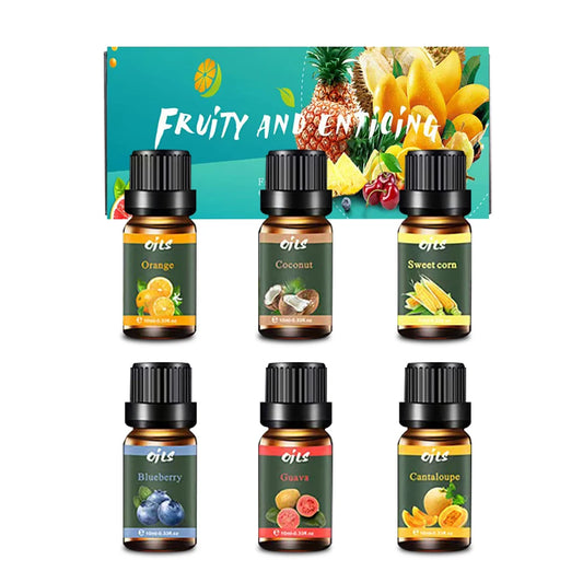 Tropical Fruit & Blueberry Coconut Orange Essential Oil 6 Pack Long Lasting Natural Diffuser Blends for Year Round Aroma Therapy