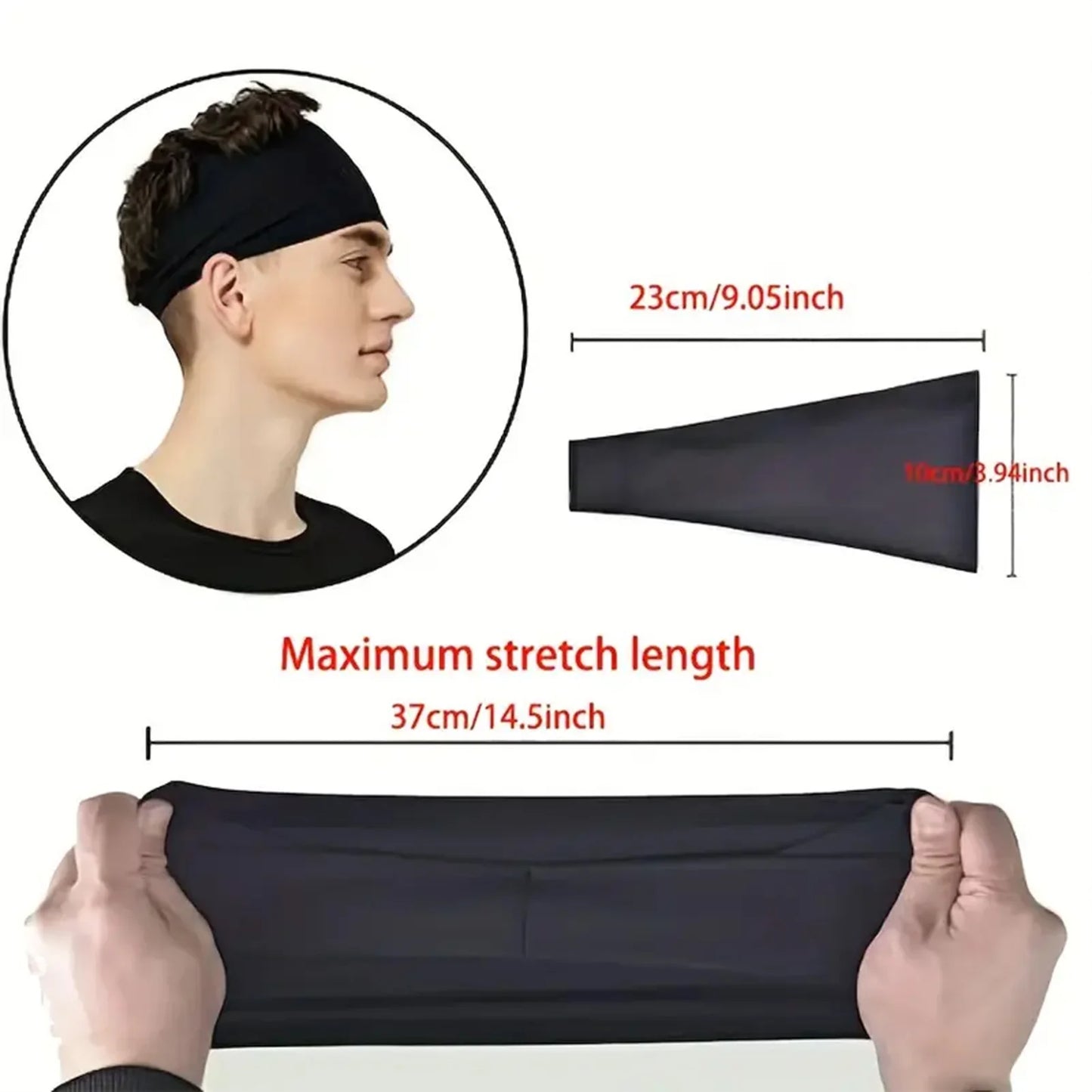 Sweat-absorbent Sports Hairband Soft & Breathable Sweat-absorbent Headbands for Workout Gym Yoga Hair Band MIAO-US