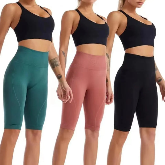 Seamless Yoga Shorts Women Fitness Push Up Trainning Quick Dry Sportwear Shorts Casual Tummy Control Gym Cycling Shorts Female