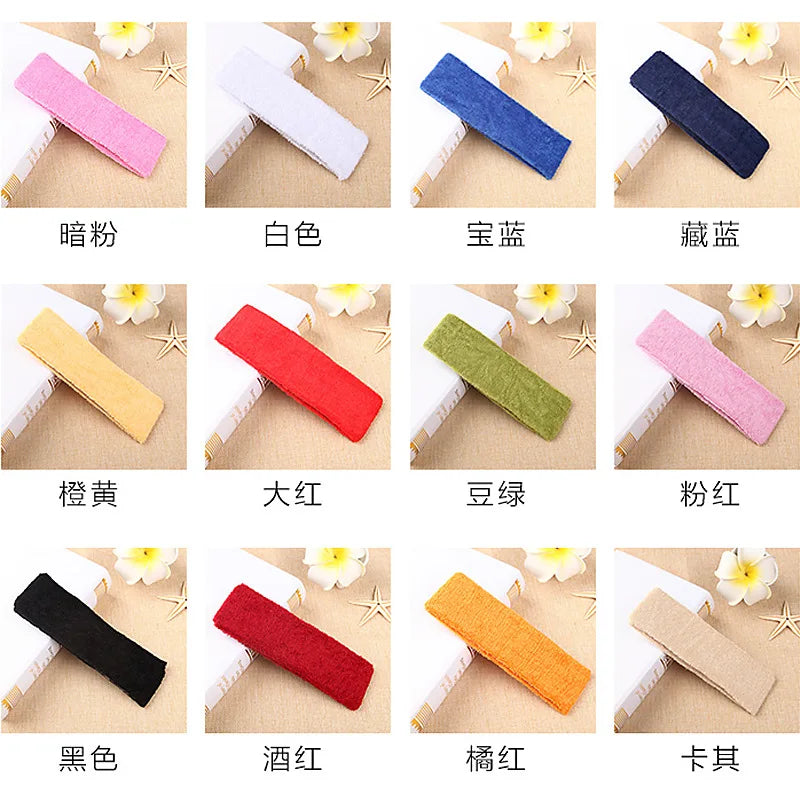 Absorbent Hair Sweatbands for Women & Men, Stretchable Fashion Headbands, Sports Workout Head Wrap, Gym Tennis Yoga Accessories