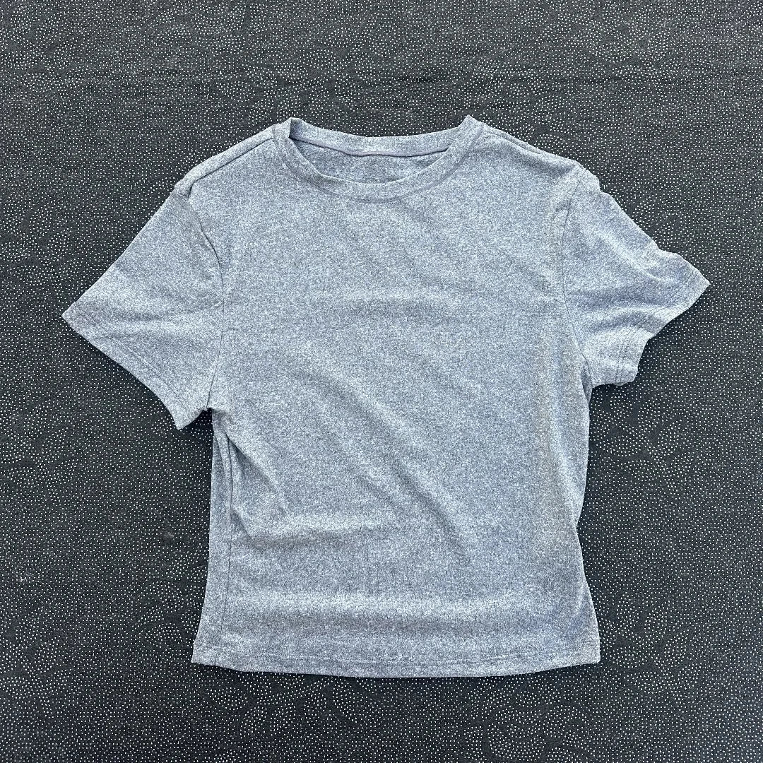 Solid color round neck women soft breathable tight belly short-sleeved T-shirt comprehensive training sport fitness short-shirt