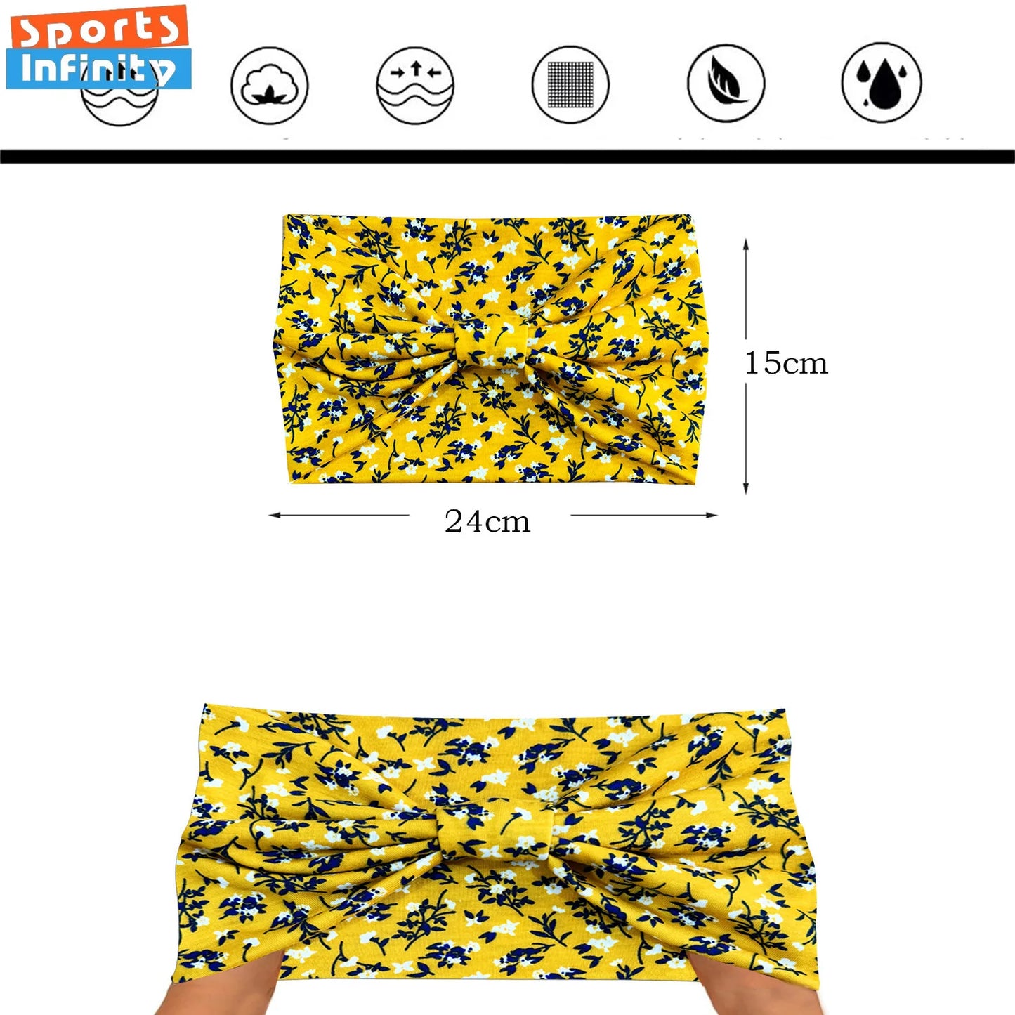 Bohemian Printed Sports Headband Women's Running Headband Yoga Head Bands Retro Wide Sweatband Elastic Headcraf Hair Accessories
