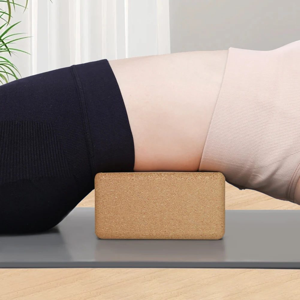 Cork Yoga Block Cork Yoga Bricks Eco-Friendly High Strength Wood Yoga Block 9x6x3 Inch for Fitness and Stretching