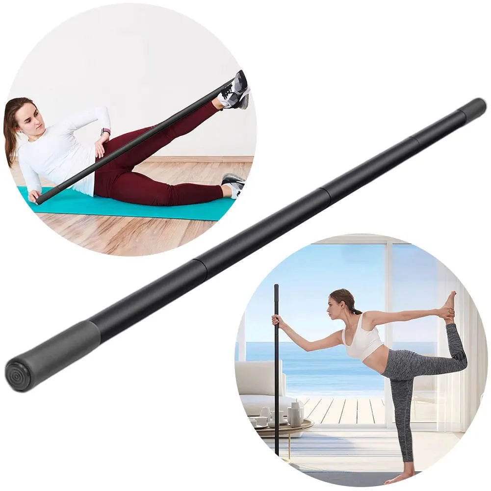 Yoga Stick 5 Ft Stretching Stick Adjustable Stretch Stick with Non-Slip Handle Mobility Stick for Exercise Stretching Balance