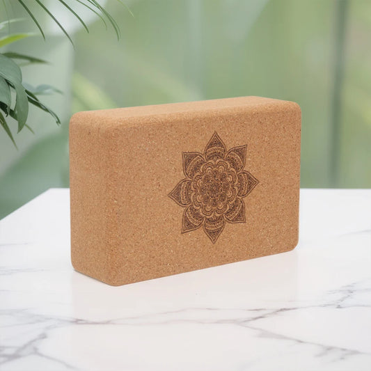 Cork Yoga Block Cork Yoga Bricks Eco-Friendly High Strength Wood Yoga Block 9x6x3 Inch for Fitness and Stretching