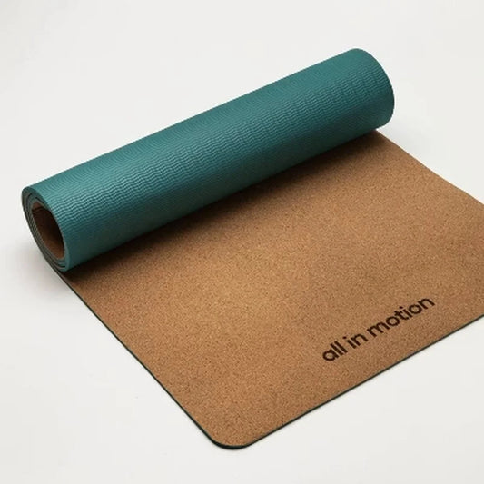 Cork TPE Yoga Mat Non-Slip Lightweight Durable 5mm Thickness Wood Grain Design Optimal Cushioning Stability Support Yoga