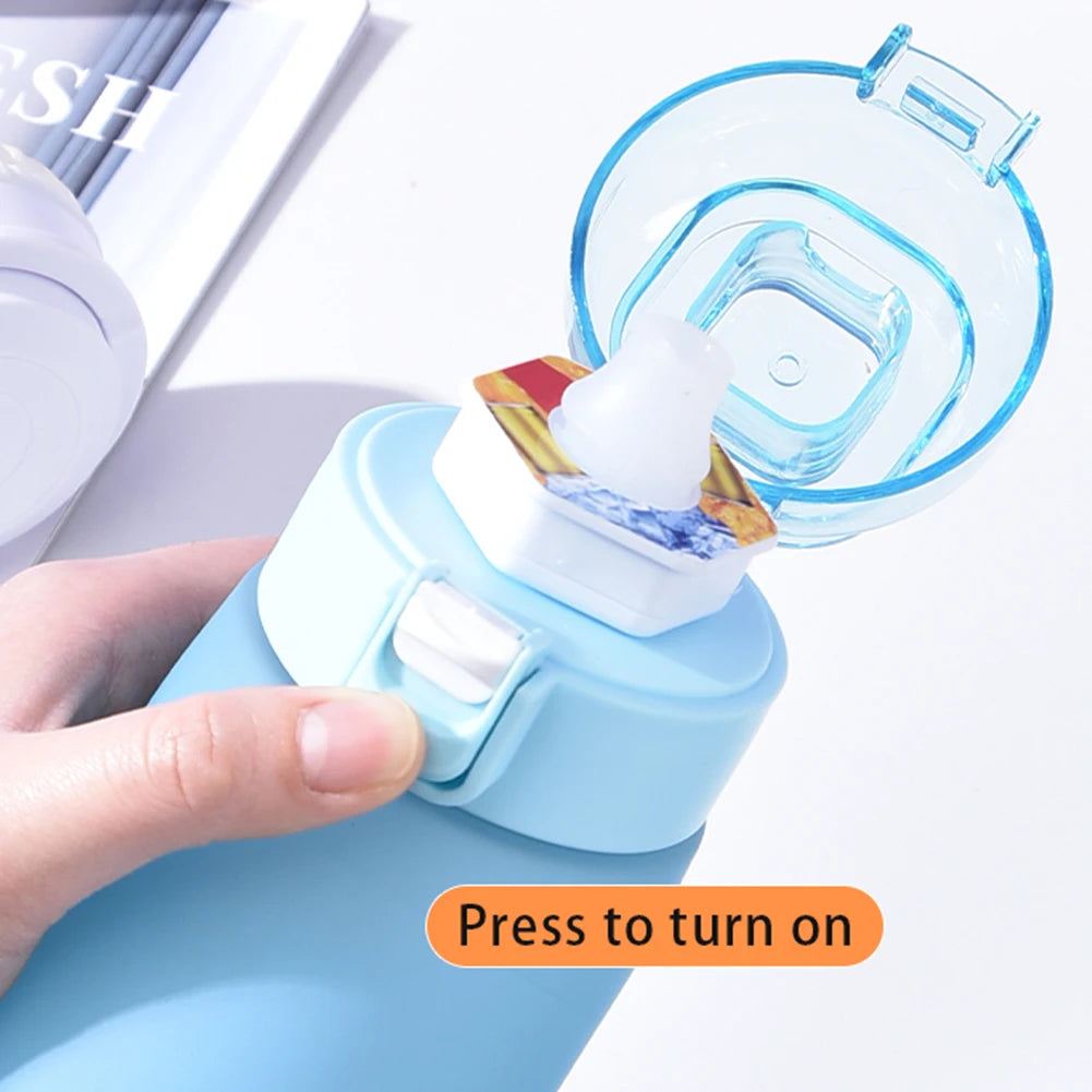 650ML/22oz Sports Water Bottle With 7 Flavour Pods Scented Leakproof Fruit Flavor Water Cup W/ Straw For Gym Outdoor Activities