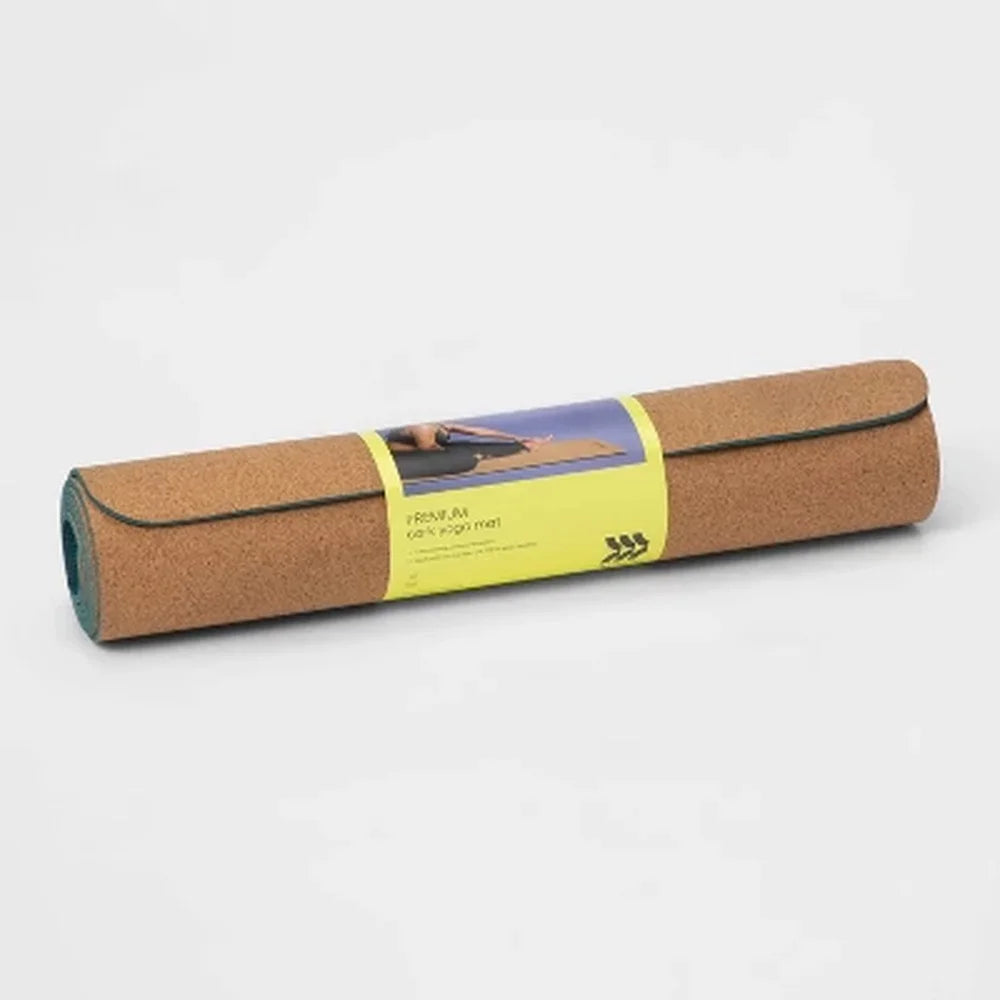 Cork TPE Yoga Mat Non-Slip Lightweight Durable 5mm Thickness Wood Grain Design Optimal Cushioning Stability Support Yoga