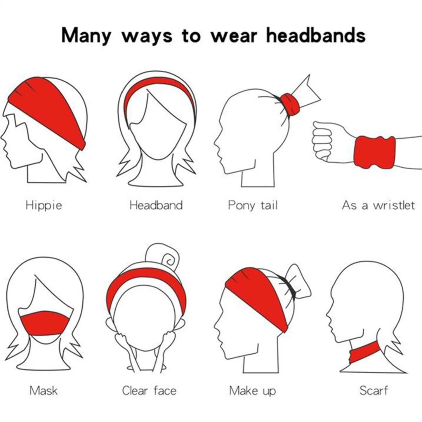 Sweat-absorbent Sports Hairband Soft & Breathable Sweat-absorbent Headbands for Workout Gym Yoga Hair Band MIAO-US