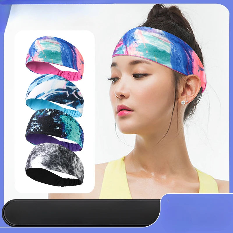 Breathable Sweatband Elastic Sports Headband for Gym Running Basketball Tennis Yoga Sweatband Hair Wrap Sweatband Fitness