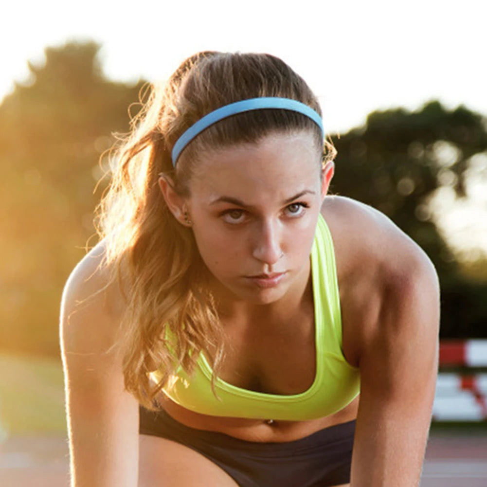 Sports Headband Women Yoga Hair Bands Solid Sweatbands Football Elastic Hair Bands Anti-slip Sports Running Headband