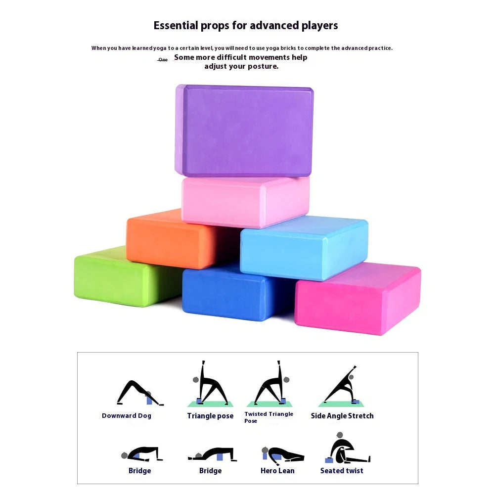 Yoga Block Solid Yoga Brick Non-Slip Surface Yoga Building Blocks with Beveled Edges Pilates Bricks for Yoga Pilates Meditation