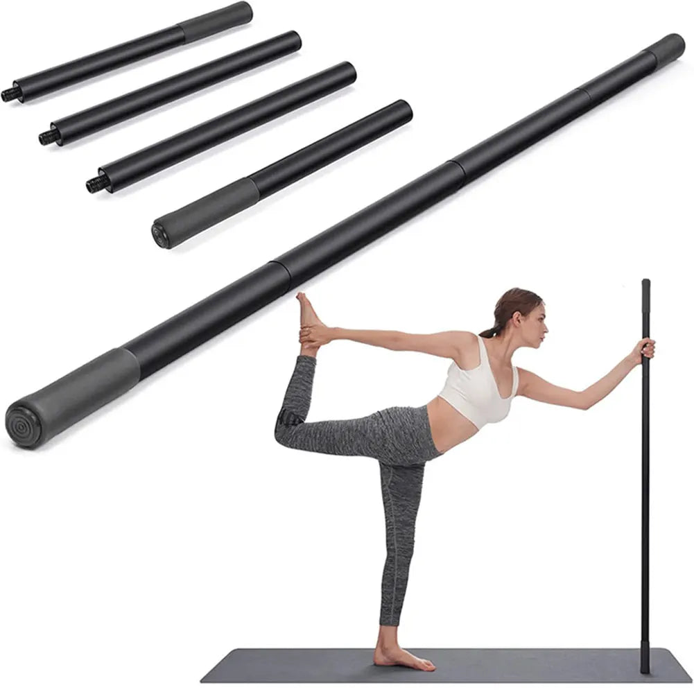 Yoga Stick 5 Ft Stretching Stick Adjustable Stretch Stick with Non-Slip Handle Mobility Stick for Exercise Stretching Balance