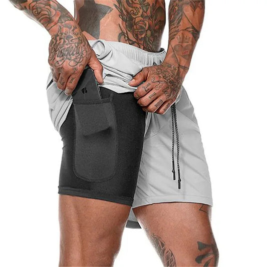 Summer Men's Fashion New solid-color casual, light, comfortable, breathable, muscle training and sports quick-drying shorts