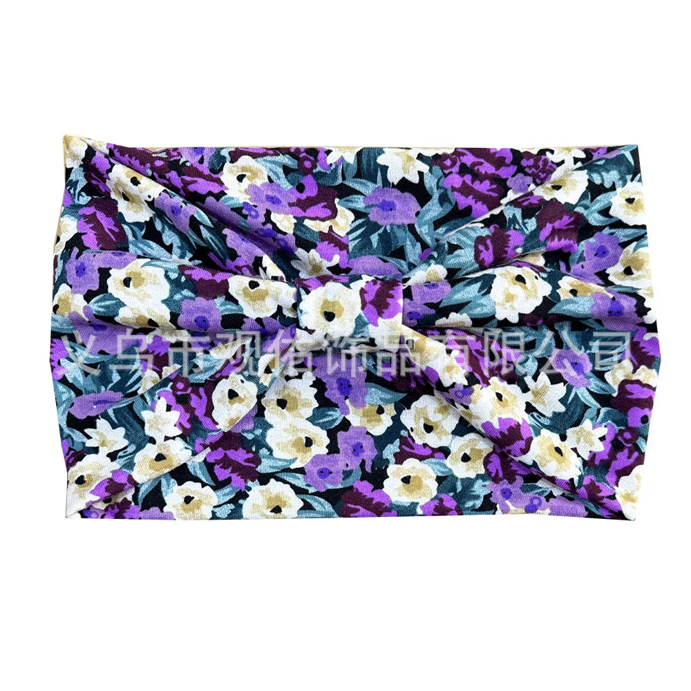 Bohemian Printed Sports Headband Women's Running Headband Yoga Head Bands Retro Wide Sweatband Elastic Headcraf Hair Accessories