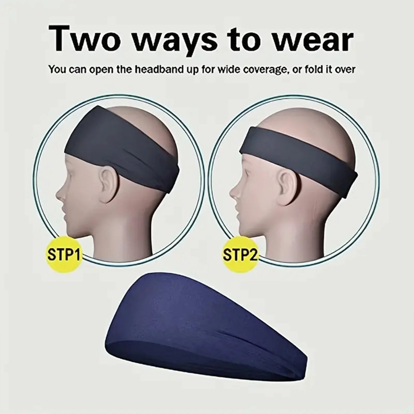 Sweat-absorbent Sports Hairband Soft & Breathable Sweat-absorbent Headbands for Workout Gym Yoga Hair Band MIAO-US
