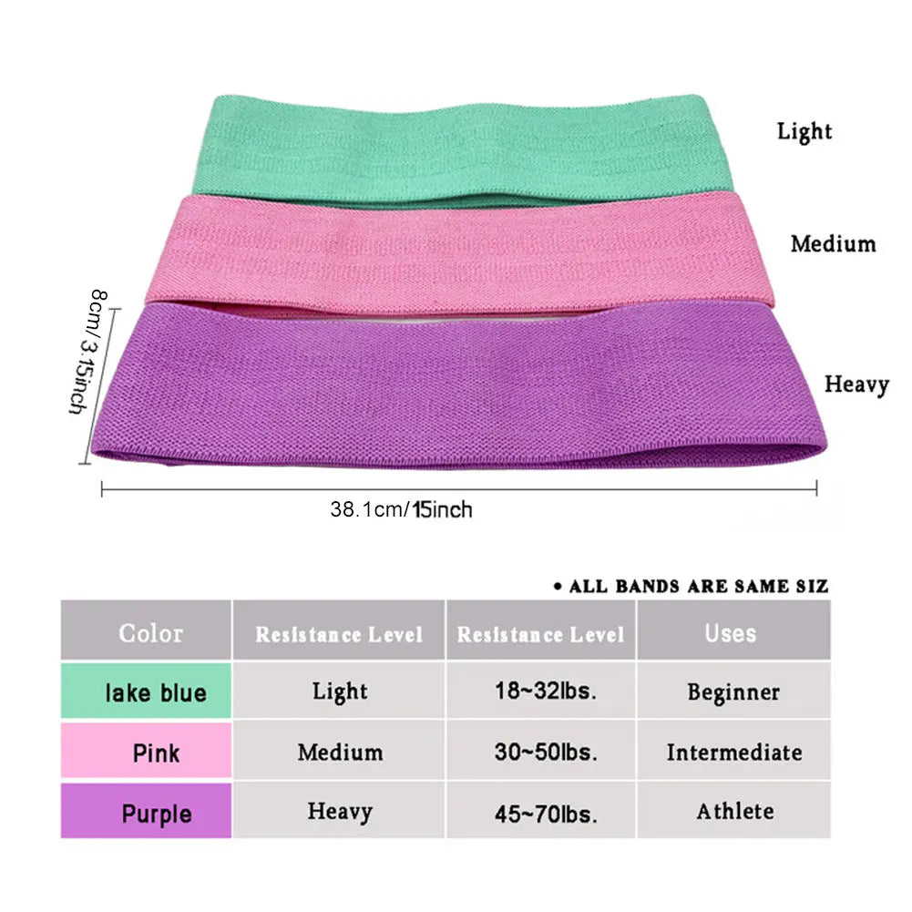 3Pcs Resistance Bands Exercise Bands Workout Bands Hip Elastic Bands for Women & Men Home Gym Fitness Yoga Pilates