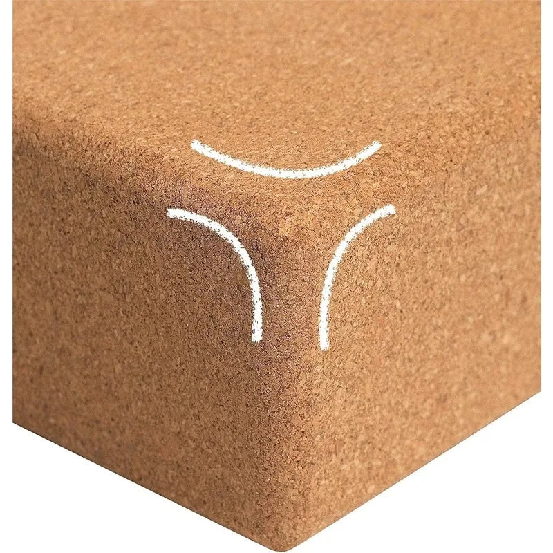 Cork Yoga Blocks 2 Pack Set -Natural Cork from Portugal, 9"x6"x4" Yoga Blocks Non-Slip&Anti-Tilt for Women| Men, Lightweight, Od